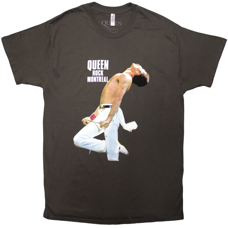 Queen Unisex T-Shirt: Rock Montreal Charcoal Grey
