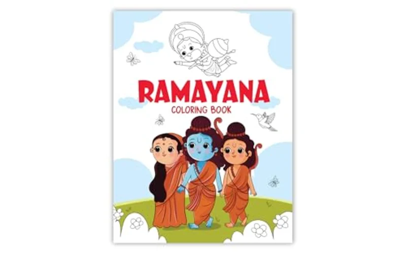 Ramayana Coloring Book : An Interactive Ramayana Story and Coloring Book for Kids | Includes Number Coloring, Dot-to-Dot, Tracing & Copy-Color Activities | Indian Mythology for Early Learners I Ages 3