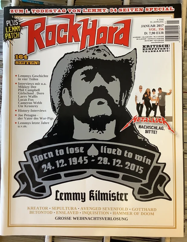 Rock Hard - Lemmy Kilmister cover - January 2017, Vol. 356 (magazine)