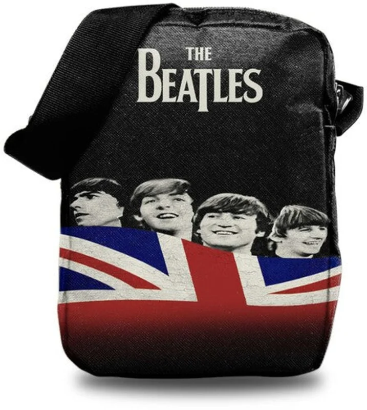 Rocksax-Beatles-Let It Be Flag Logo-Crossbody with Stash Pockets (Black)