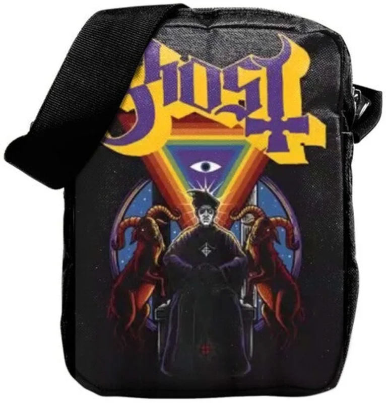 Rocksax-Ghost-Alchemist Logo-Crossbody Bag with Stash Pockets (Black)