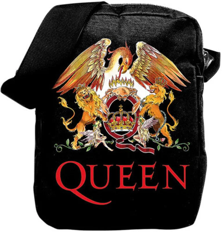 Rocksax - Queen - Classic Crest Logo - Crossbody Bag with Stash Pockets (Black)