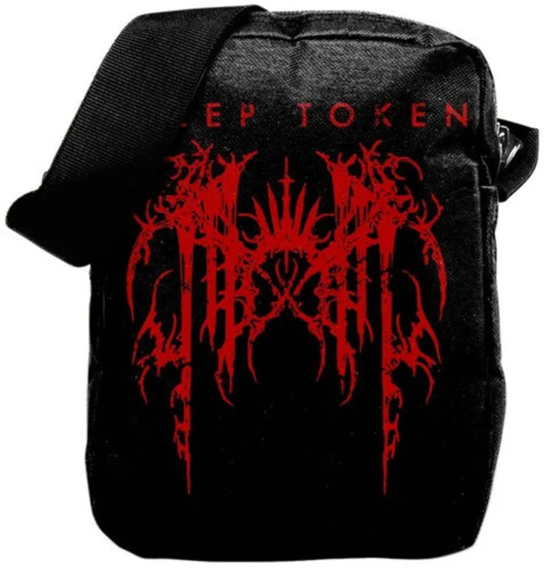 Rocksax-Sleep Token-Grunge Logo-Crossbody Bag with Stash Pockets (Black)