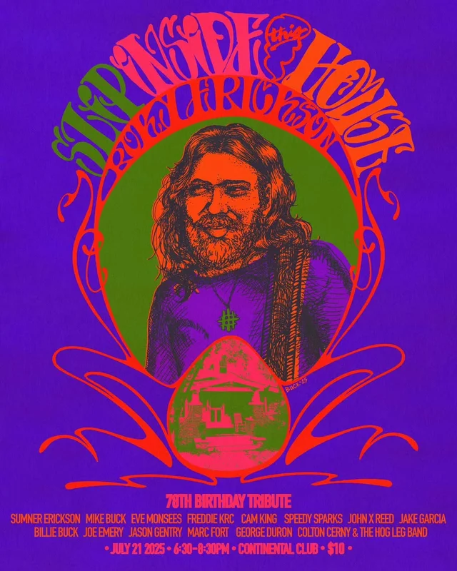 Roky Erickson 78th Birthday Tribute at Continental Club - 2025 (Poster)