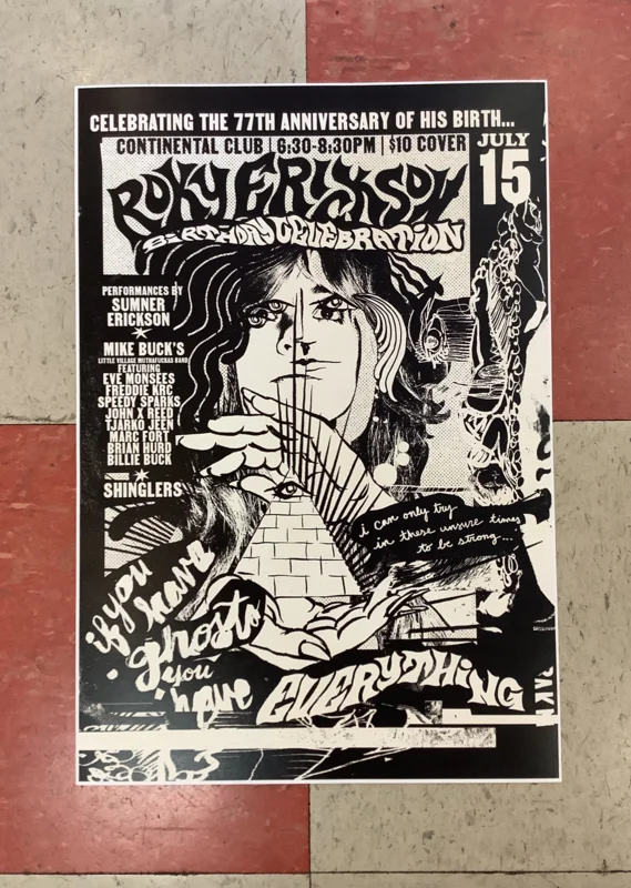 Roky Erickson's 77th Birthday Celebration - 2024 (Poster)