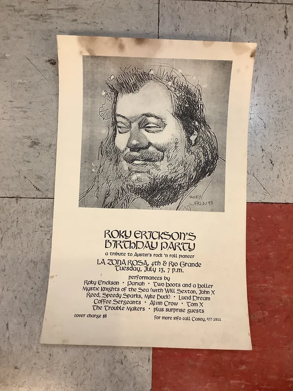 Roky Erickson's Birthday Party at La Zona Rosa - 1993 (Poster)