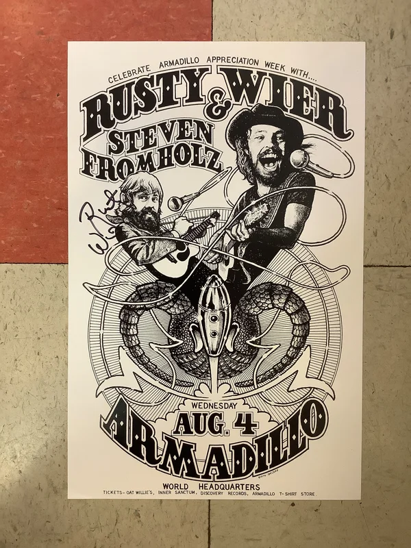Rusty Wier and Steven Fromholz at Armadillo - 1976 (Poster)