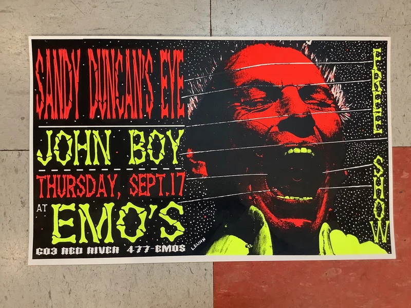 Sandy Duncan's Eye & John Boy at Emo's - 1992 (Poster)