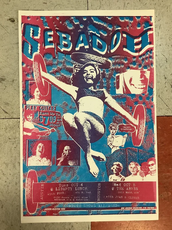 Sebadoh at Liberty Lunch and The Abyss - 1994 (Poster)