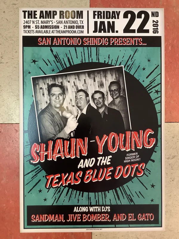 Shaun Young and The Texas Blue Dots at The Amp Room - 2016 (Poster)