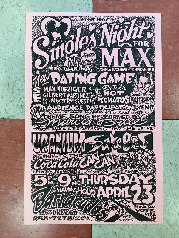 Singles Night for Max at Barracuda's - 1987 (Poster)