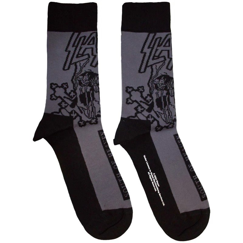 Slayer Unisex Ankle Socks: South Of Heaven Mono Charcoal Grey