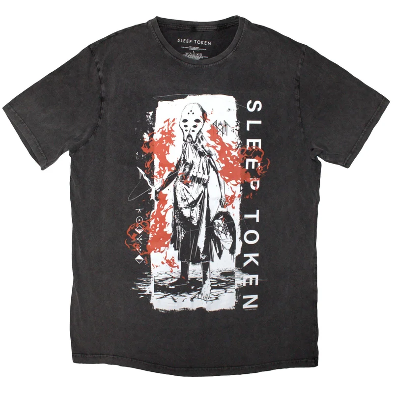 Sleep Token Unisex Stone Wash T-Shirt: Euclid Charcoal Grey