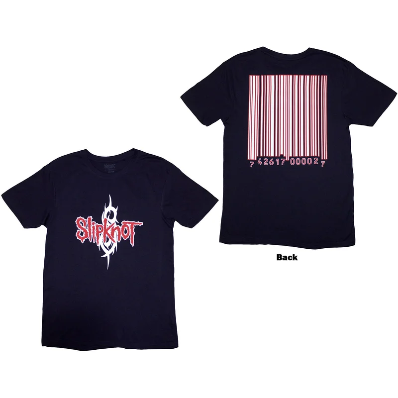 Slipknot Unisex T-Shirt: Barcode Navy Blue