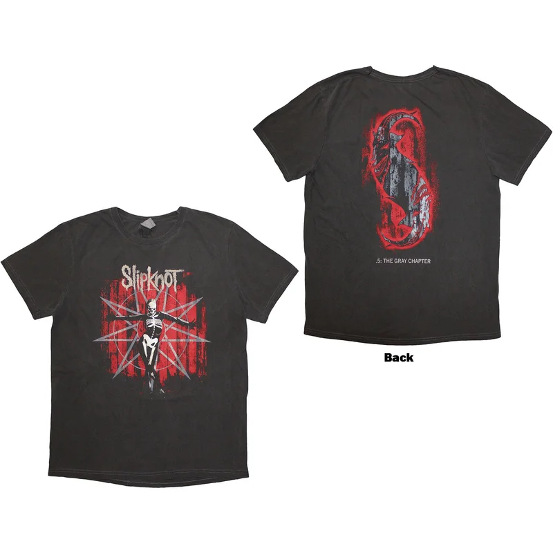 Slipknot Unisex T-Shirt: The Gray Chapter Star Black Wash