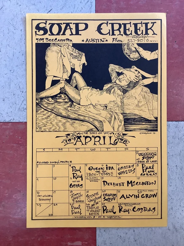 Soap Creek Saloon April Calendar - 1978 (Poster)