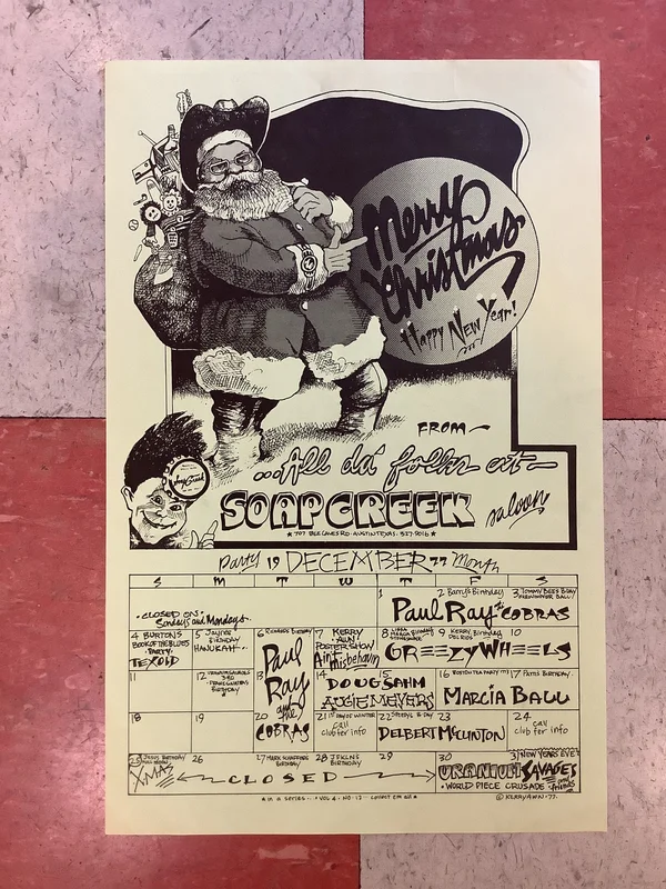 Soap Creek Saloon December Calendar - 1977 (Poster)