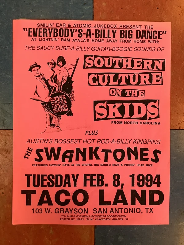 Southern Culture on the Skids/The Swanktones at Taco Land - 1994 (Poster)
