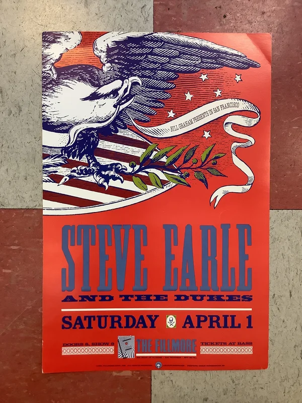 Steve Earle at The Fillmore - 1989 (Poster)