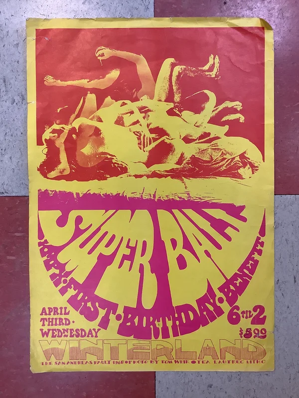 Super Ball KMPX First Birthday Benefit at Winterland - 1968 (Poster)