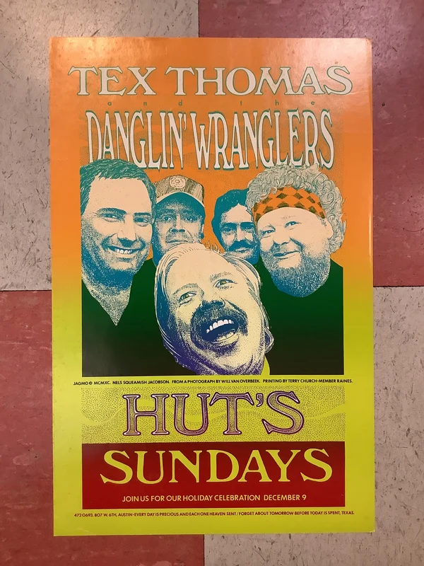 Tex Thomas and the Danglin' Wranglers at Hut's - 1990 (Poster)