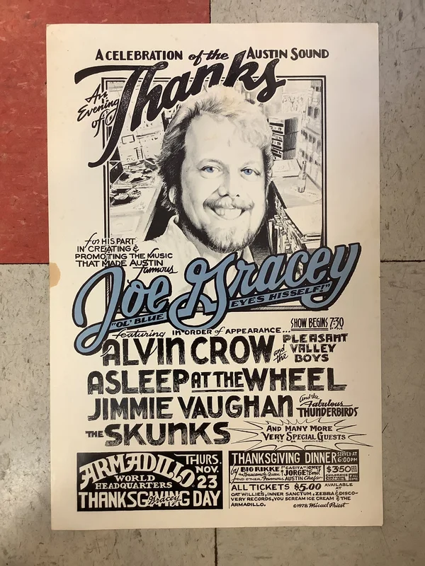 Thanks Joe Gracey Night at Armadillo World Headquarters - 1978 (Poster)
