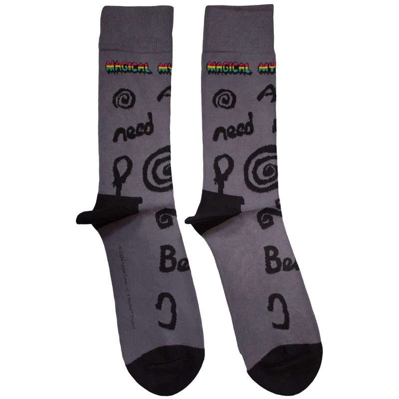 The Beatles Unisex Ankle Socks: Magical Mystery Tour All You Need Is Love Charcoal Grey