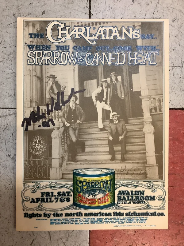 The Charlatans, Sparrow, and Canned Heat at Avalon Ballroom - 1967 (Postcard)