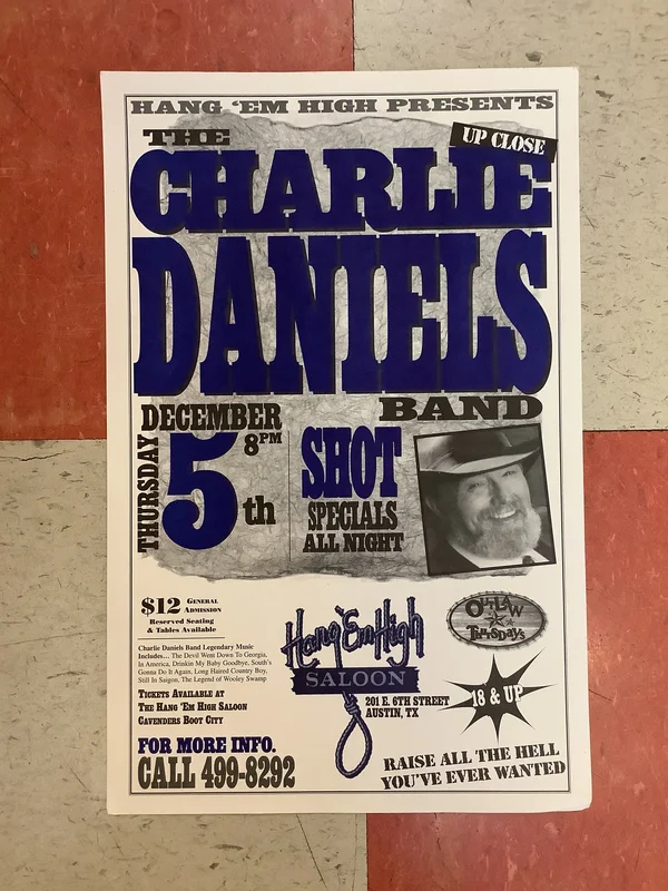 The Charlie Daniels Band at Hang 'Em High Saloon (Poster)