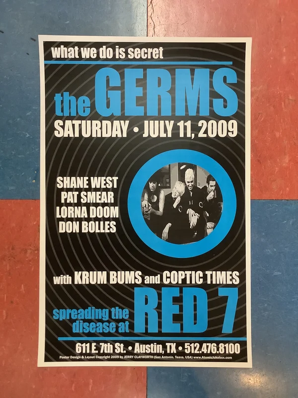 The Germs at Red 7 - 2009 (Poster)