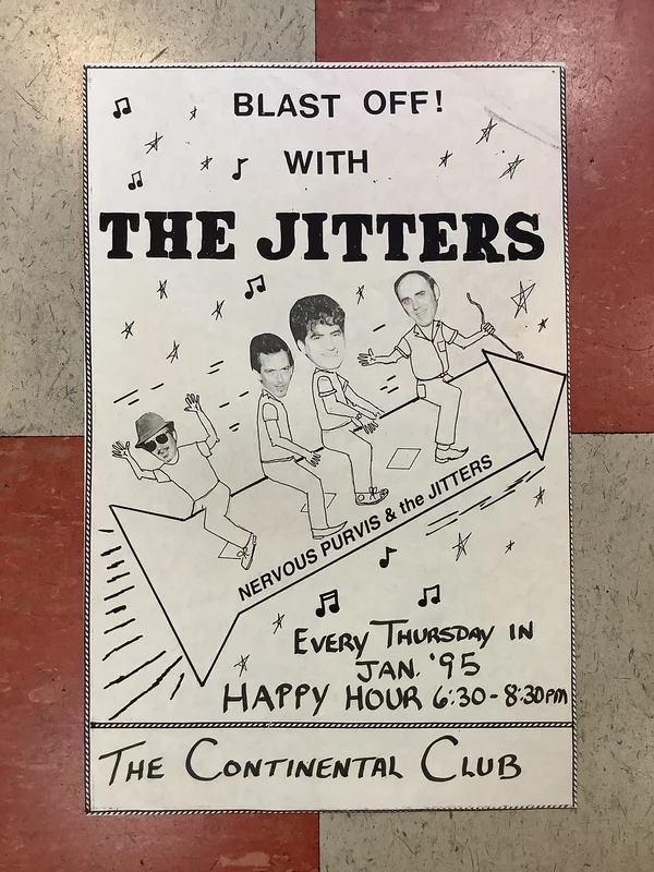 The Jitters and Nervous Purvis at Continental Club - 1995 (Poster)