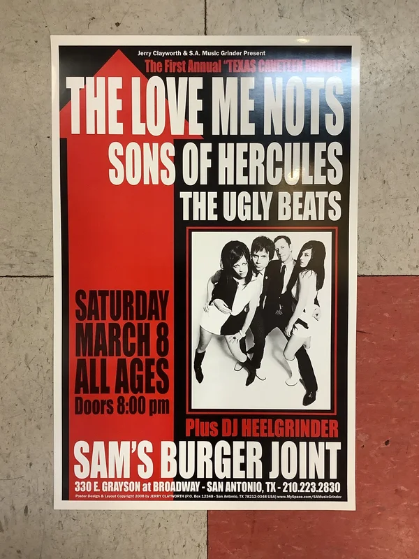 The Love Me Nots, Sons of Hercules, & The Ugly Beats at Sam's Burger Joint - 2008 (Poster)