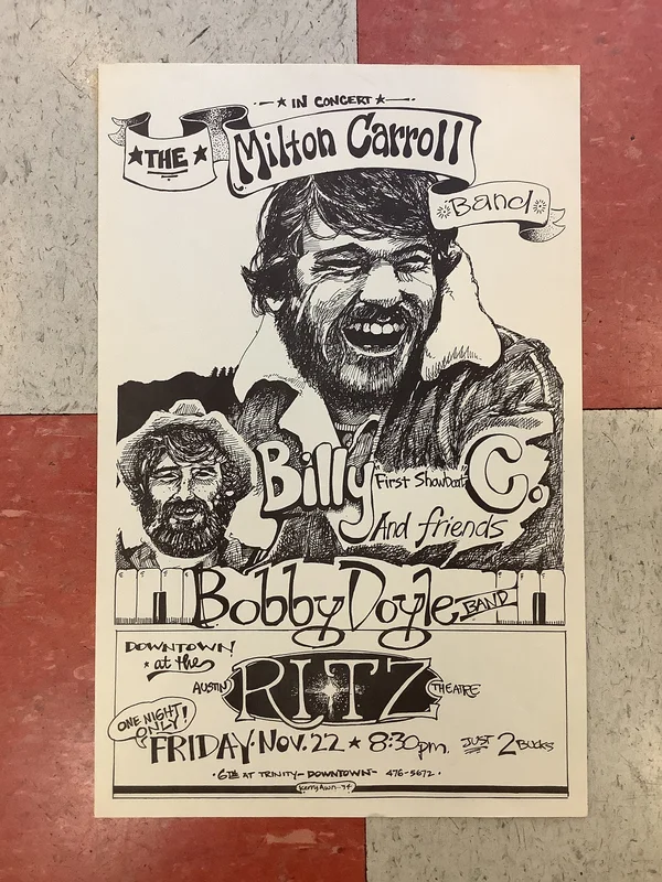 The Milton Carroll Band at Austin Ritz Theatre - 1974 (Poster)