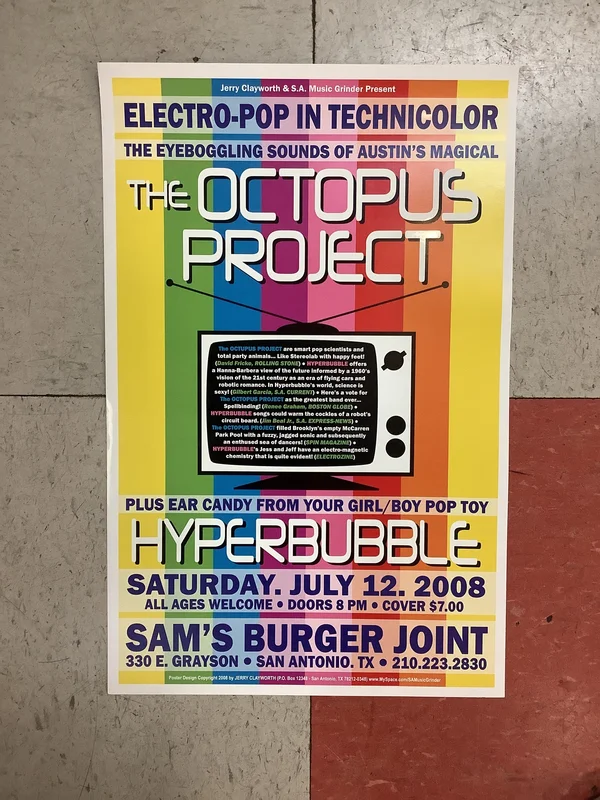 The Octopus Project & Hyperbubble at Sam's Burger Joint - 2008 (Poster)