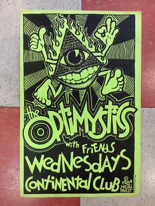 The Optimystics at Continental Club - 1984 (Poster)