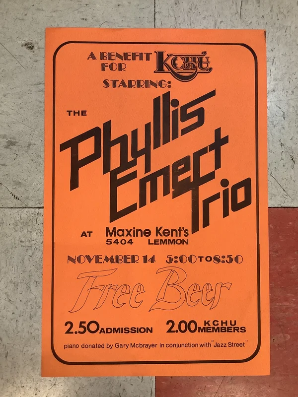 The Phyllis Emert Trio at Maxine Kent's (Poster)