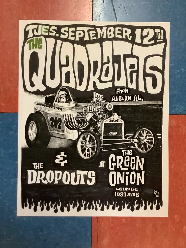 The Quadrajets and The Dropouts at The Green Onion Lounge - 1995 (Poster)