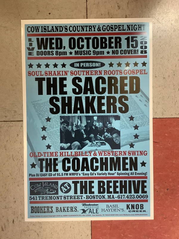 The Sacred Shakers at The Beehive - 2008 (Poster)