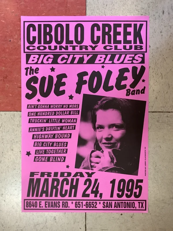The Sue Foley Band at Cibolo Creek Country Club - 1995 (Poster)