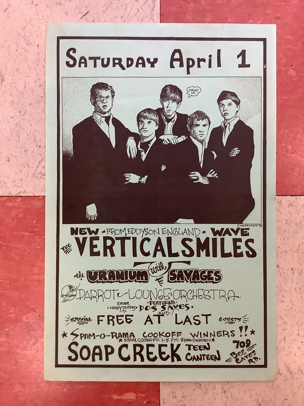 The Vertical Smiles at Soap Creek Teen Canteen - 1978 (Poster)