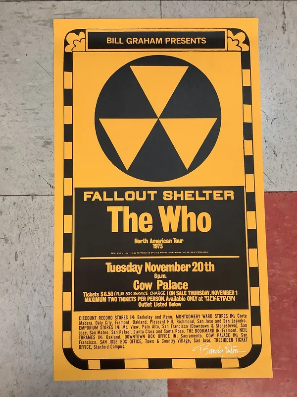 The Who "Fallout Shelter" Tour at Cow Palace - 1973 (Poster)
