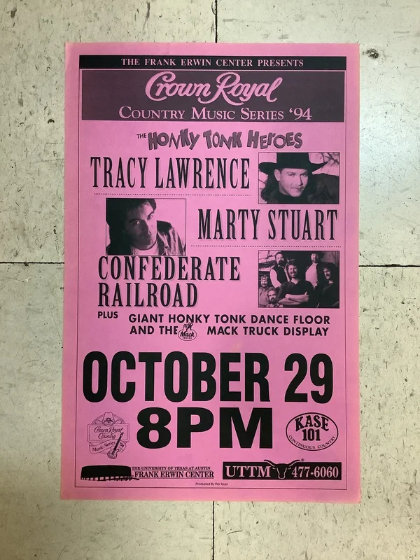 Tracy Lawrence and Marty Stuart at The Frank Erwin Center - 1994 (Poster)