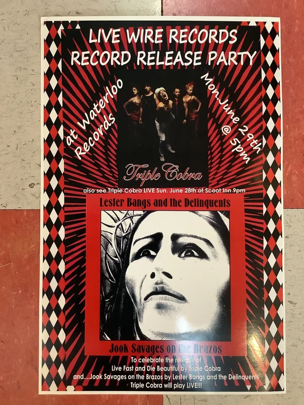 Triple Cobra Record Release at Waterloo Records (Poster)