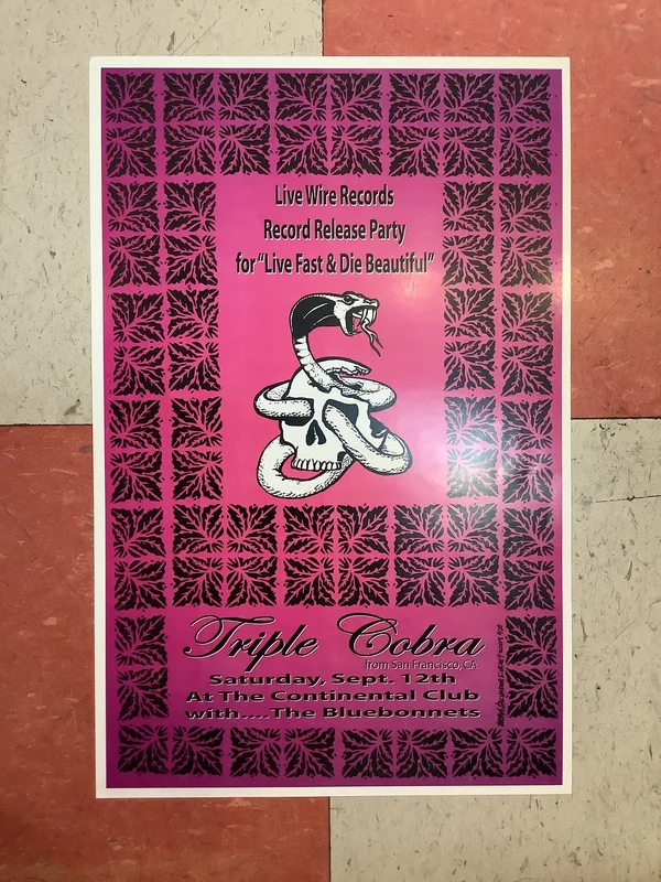 Triple Cobra with The Bluebonnets at Continental Club - 2009 (Poster)