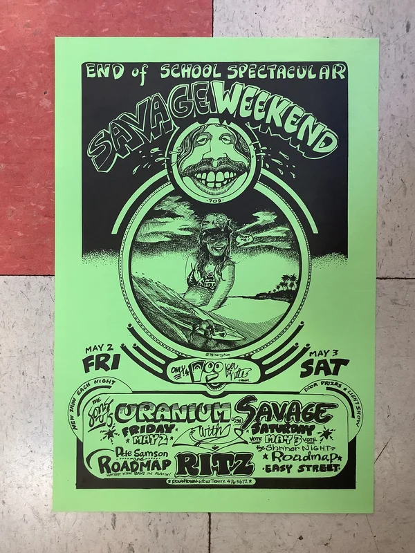 Uranium Savages at Austin Ritz Theatre - 1975 (Poster)