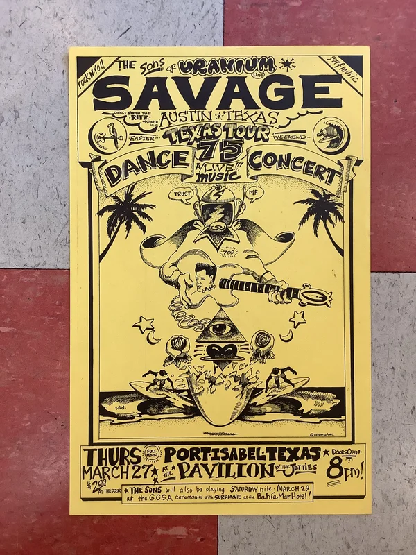 Uranium Savages at The Pavilion by The Jetties - 1975 (Poster)