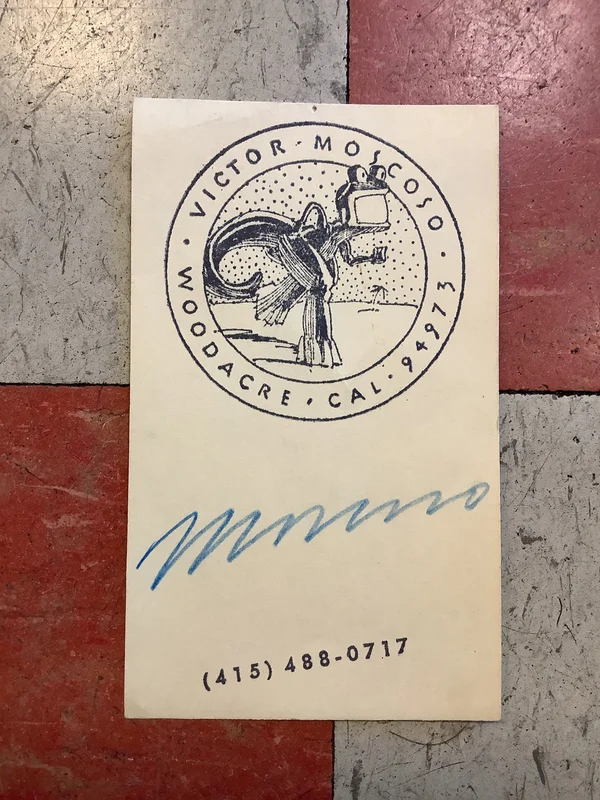 Victor Moscoso Autographed Business Card