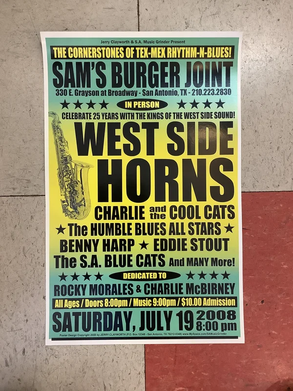 West Side Horns at Sam's Burger Joint - 2008 (Poster)